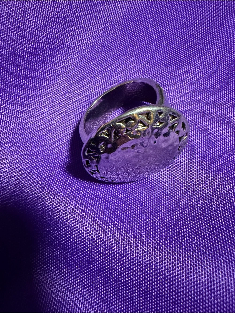 Park Lane Silver Hammered Statement Ring Size 9 New